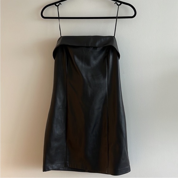 Dynamite strapless faux leather mini dress - Picture 3 of 4